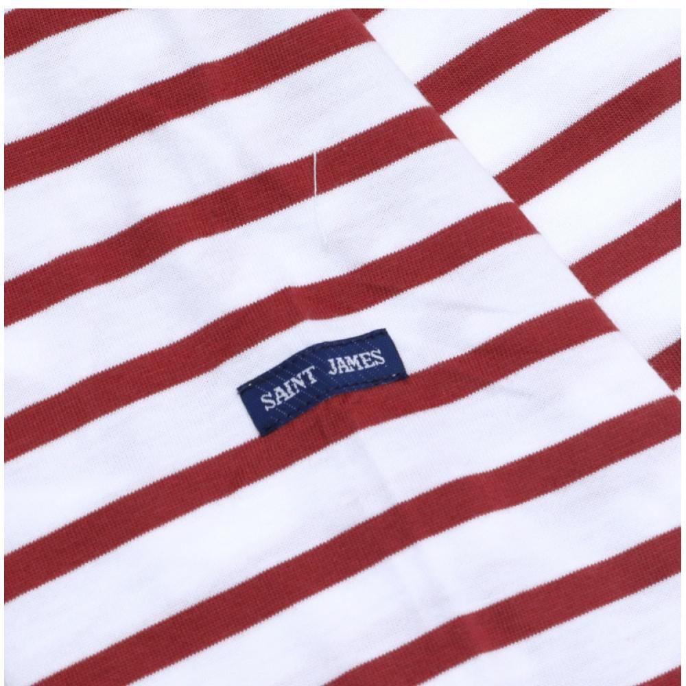Camiseta unisex de manga larga Saint James Modern Stripe 9858 Nieve Terracota
