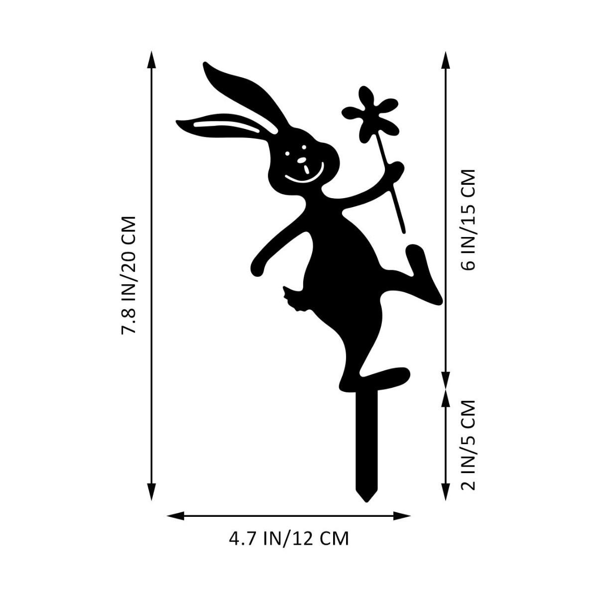 

Металлический силуэт кролика садовый орнамент
