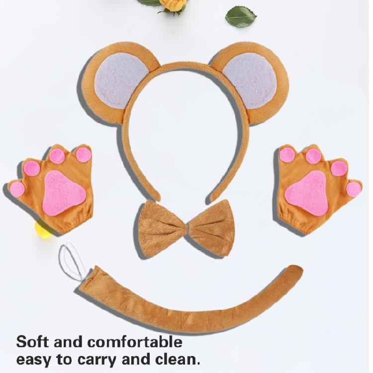 Halloween Monkey Costume Accessories Include Monkey Ear Headband Monkey Tail Bowtie Glove Skirt for Kid Boy Girl Cosplay