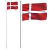 VidaXL Drapeau du Danemark et mât 6,23 m Aluminium 3147089