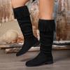 Fashion Shoes Female 2025 Hot Sale Slip-on Women's Boots Fashion Tassel Modern Boots Women Winter Plus Size Best Seller Knee-High Boots
