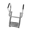 4 Step Stainless Boat Boarding Telescoping Ladder Sliding Folding Swimming Launching Ladder With Handrail