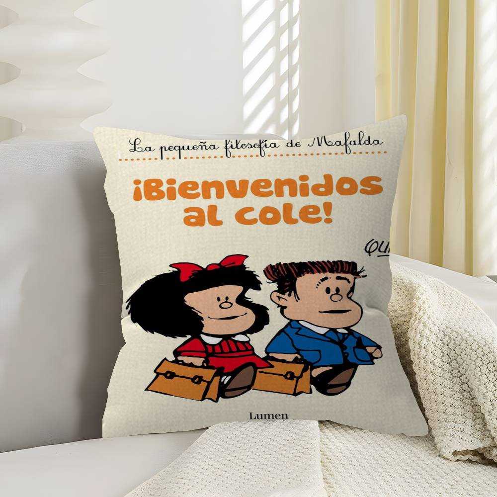Cartoon M-Mafalda Maple Design Cushion Cover Happy Autumn Harvest decor Holiday Decorati Pillow Cover