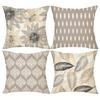 Short Plush Material Pillowcasefour Exquisite Pillowcases With Floral, Geometric, And Leaf Patterns For Ultimate Comfort Sofa Cu