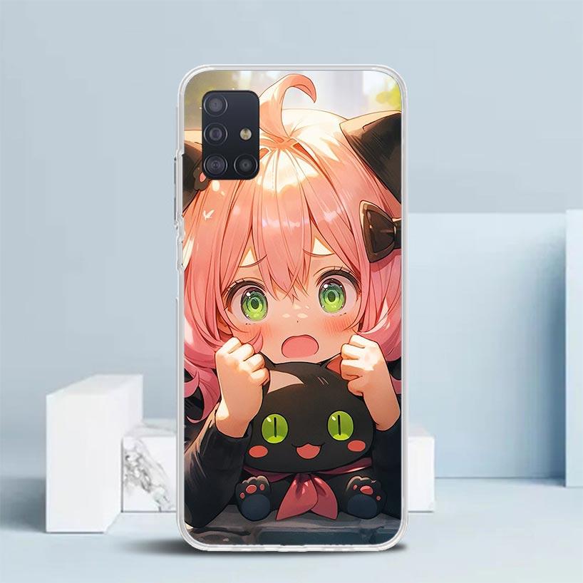 S-Spy Family Anya Phone Case For Samsung Galaxy A52 A32 A22 A12 A51 A50S A30S A10S Note 20 Ultra 10 S10 Plus A31 A20 A71 A72 Gal