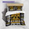3-piece DC Batman Print Print Coreless Bed Sheet Set, Comfortable Bedspreads In Various Sizes, Bedroom Bedding.