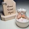 Cartoon Cat Candle Holder Living Room Kitchen Bathroom Resin Warming Paws Kitten Candlestick Desktop Decoration Christmas Birthday Gift