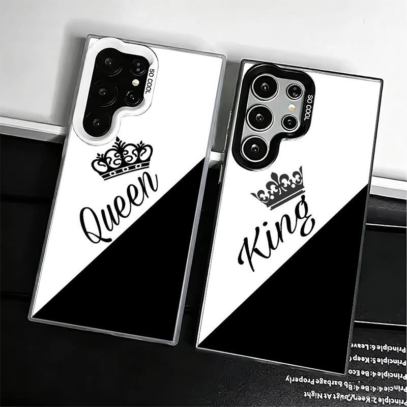 König und Königin Paar Thema Weiche Handyhülle für Samsung Galaxy S24 S25 FE S26 Edge S23 Ultra S22 Plus S21 + Stoßfeste Hülle Rückseite Sh