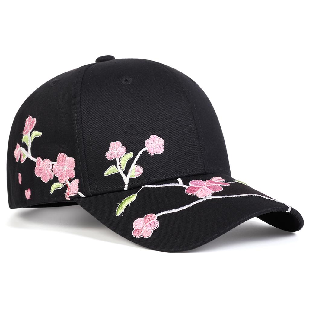 Verstellbare Baseballkappe mit Sakura-Stickerei für Golf, Outdoor-Freizeit, Reisen, Frühling, Herbst, Unisex