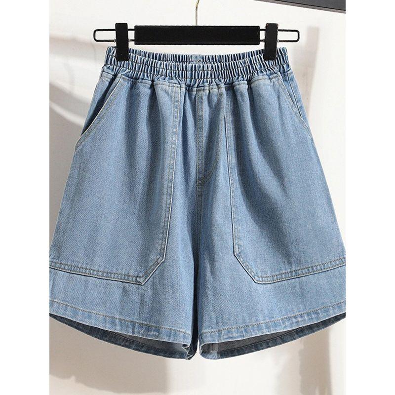 Extra Large Fat Sister Western Style Summer New Student High Waist Thin Loose Wide Leg Demin shorts Hot Pants