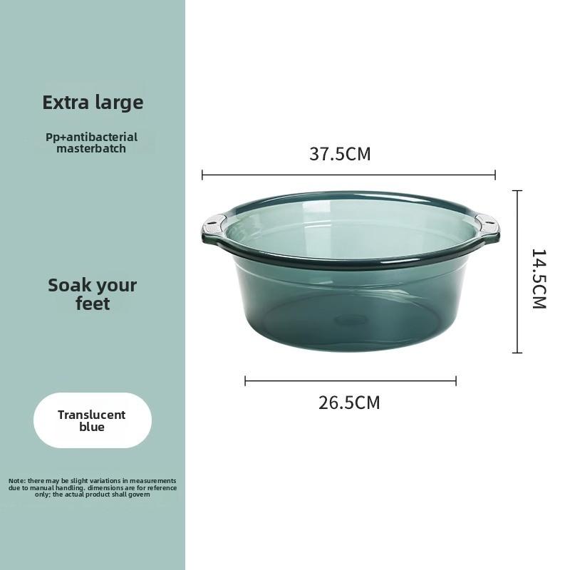 Student Dormitory Laundry Basin - Antibacterial Basin - Household Large-sized Plastic Basin - Double Ear Basin - Thick and Durable