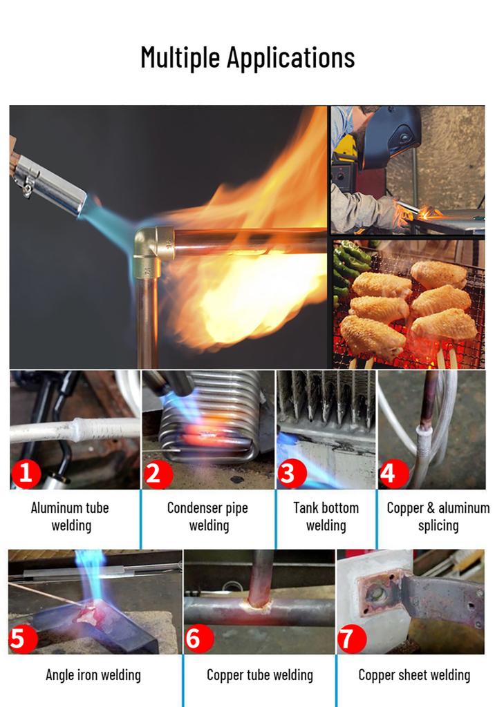 Liquid Propane Gas Welding Torch 2.5m Flame Welding Torch Copper Aluminum Welding Gun Precious Metal Smelting