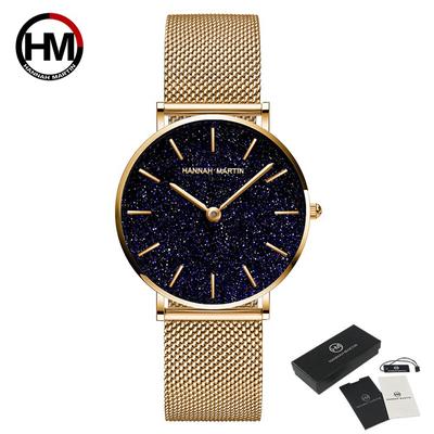 Damenuhr Damen Quarzuhren Japan Quarzwerk Sternenhimmel Armbanduhr Mode Damen Lederuhr Uhr für Femme Armband