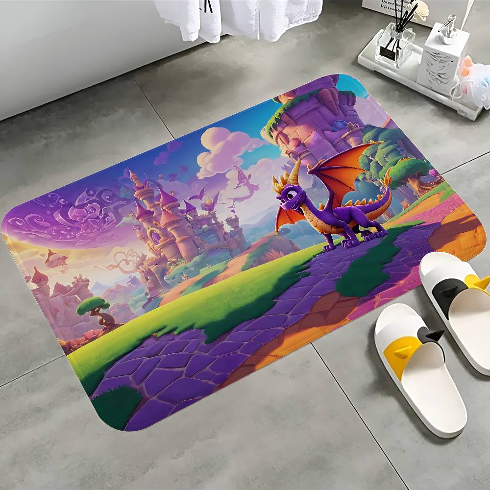 Games S-Spyro Dragon Hallway Carpet Non-Slip Laundry Room Mat Laundry Decor Balcony Child Living Room Toilet Rug