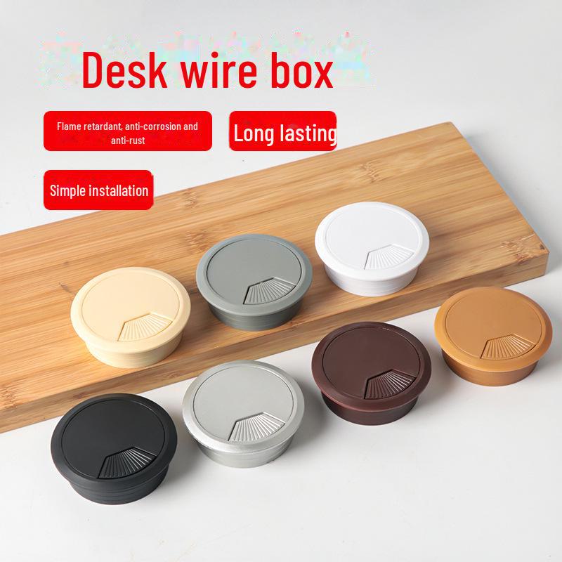 ABS Round Wire Desk Grommet Cover for Desktop Cable Management and Furniture Cabinet Hardware.