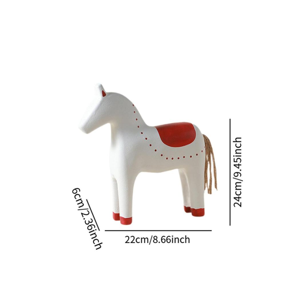 Wooden Horse Ornament Christmas Table Decoration for Bookshelf Table Office