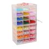 Transparent Multi-Compartment Colored Glaze Beads and Jewelry Organizer Box