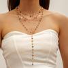Accessories Colored Crystal Metal Collarbone Necklace, Long Imitation Pearls Stacked On Top of Each Other, Wearing Y-shaped Necklace Women