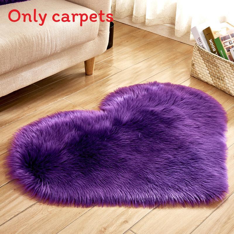 Simple Heartshaped Silk Plush Rug With Soft Texture For Living Room And Bedroom Decor