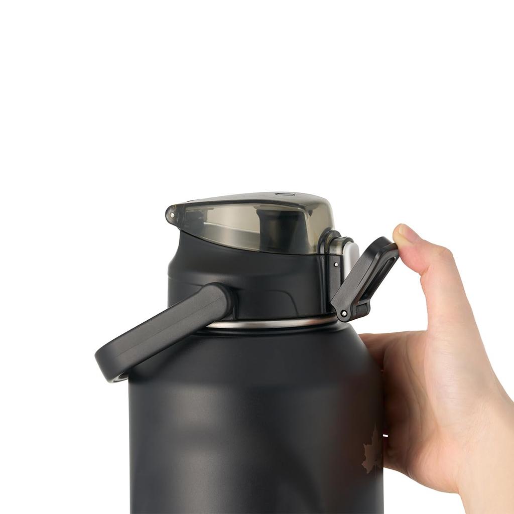 LOGOS ThermoWall Vacuum Insulated Large Ice Drink Bottle 1300ml Black 81286271 Keeps Drinks Cold Ideal for and Direct - Geki-no (Type 627) -