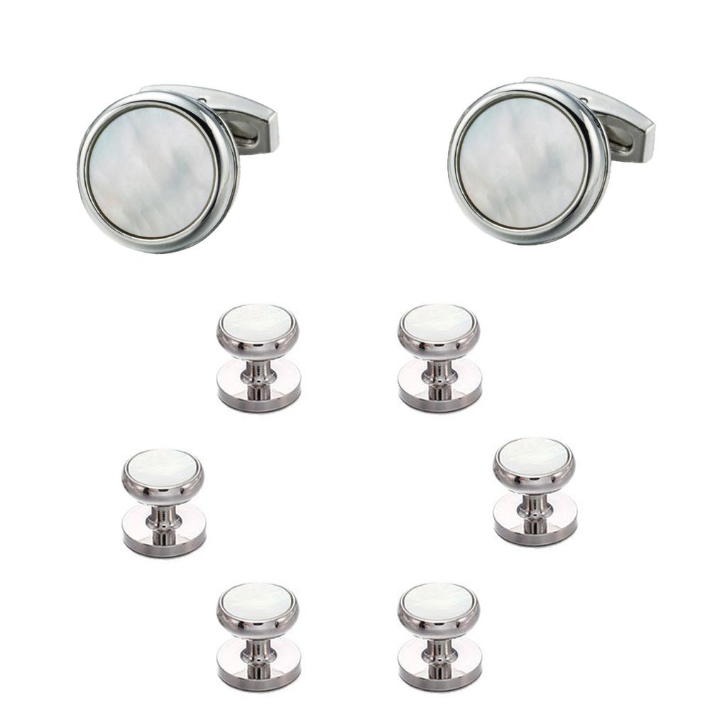 Achtteilige Knopfleistenknöpfe, einfache französische Hemdkleid-Manschettenknöpfe, Kleiderärmel-Nieten, hochwertige Muschel-Manschetten, Accessoires