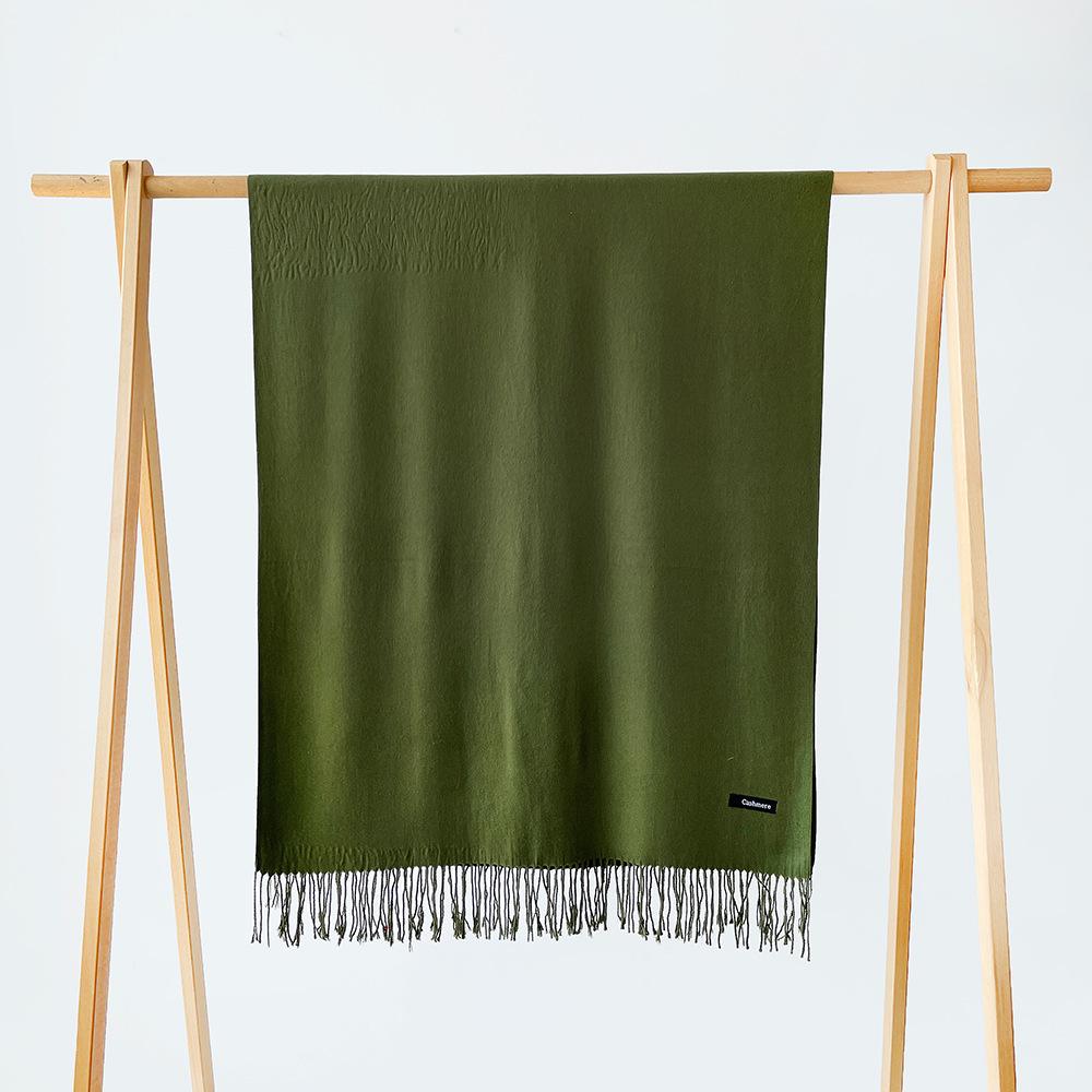 Autumn and winter scarf women's monochrome sheep sticky imitation cashmere scarf warm shawl versatile fringed scarf shawl