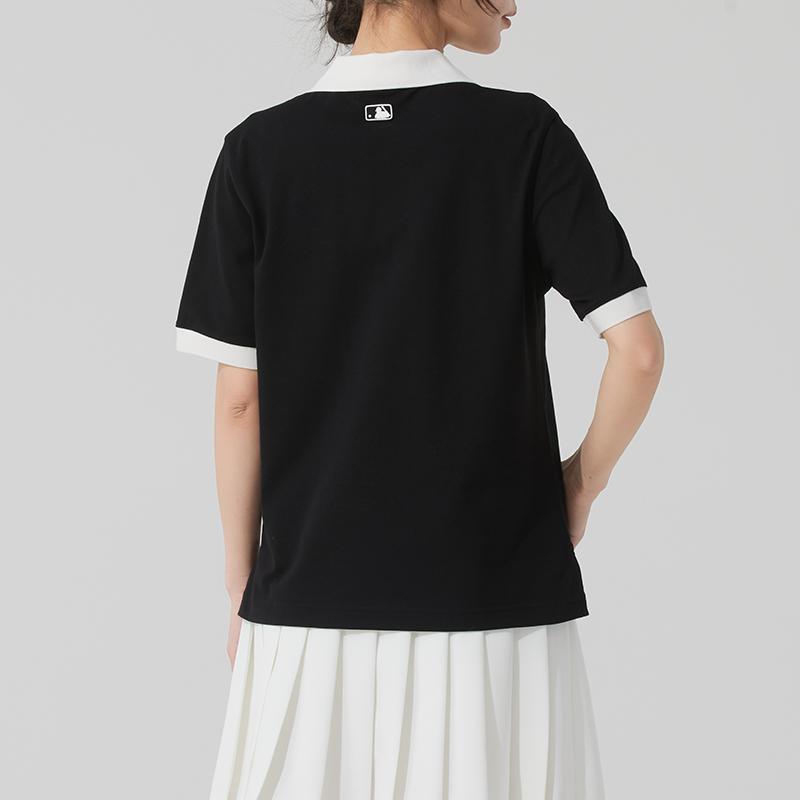 New MLB New York Yankees SS25 Polo Shirt Women's Black 3FPQB0153-50BKS