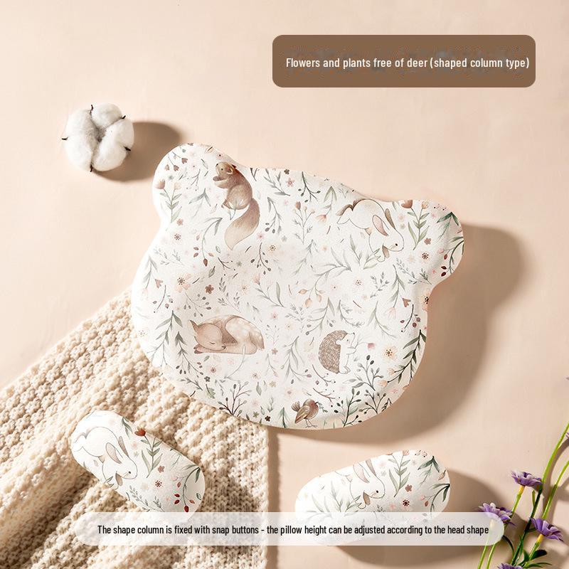 "Baby Memory Foam Pillow: Washable Silicone, 0-1 Years, Round Head Support"