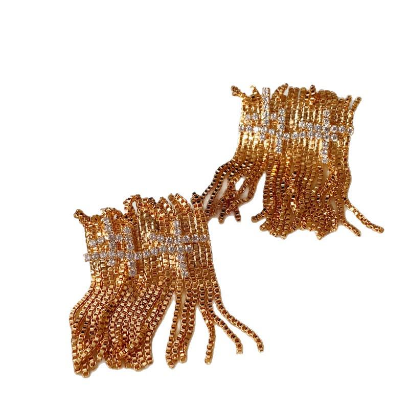 Chic Zircon Tassel Stud Earrings: Elegant, Versatile Light-Luxury Accessories for Women