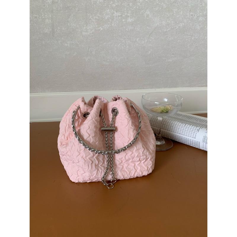 Korean Version of Ins Niche Tote Bag New Fashion Sweet Bucket Bag Chain Bag One-shoulder Crossbody Bag Trendy