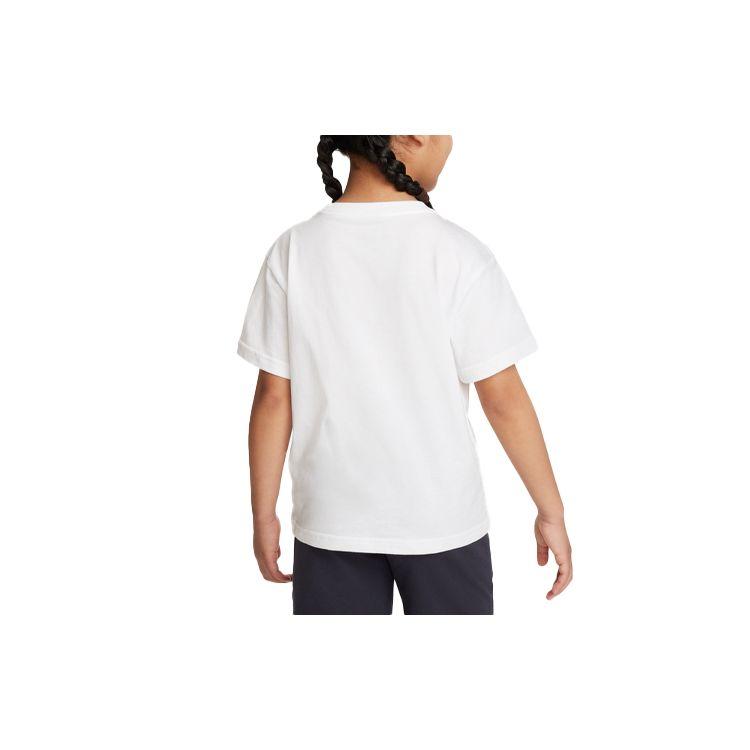 Nike Sportswear Coral Reef Cartoon Pattern Printed Crew Neck Short Sleeve T-Shirt Kids Tops White FQ0820-100