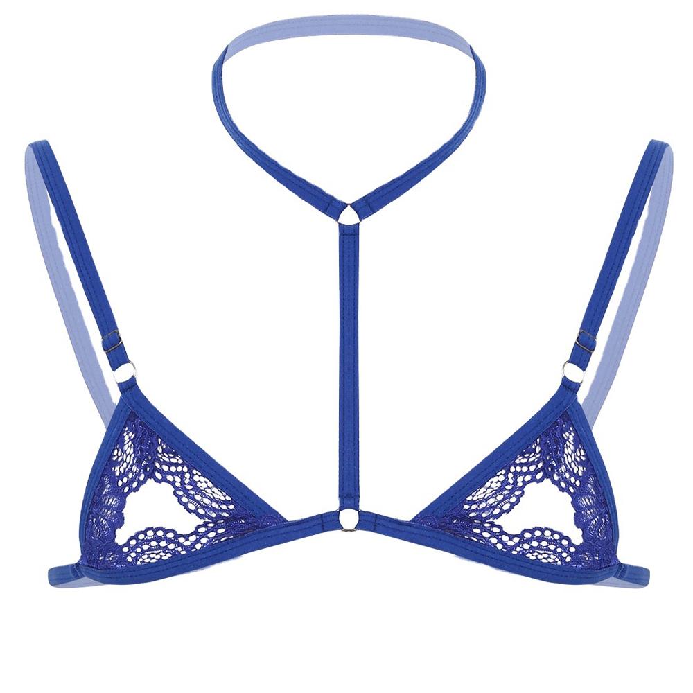 Lace Sexy Lingerie for Male Lace Half Cup Bra Underwired Open Nipple Push Up Cupless Exposed Breasts Underwired See