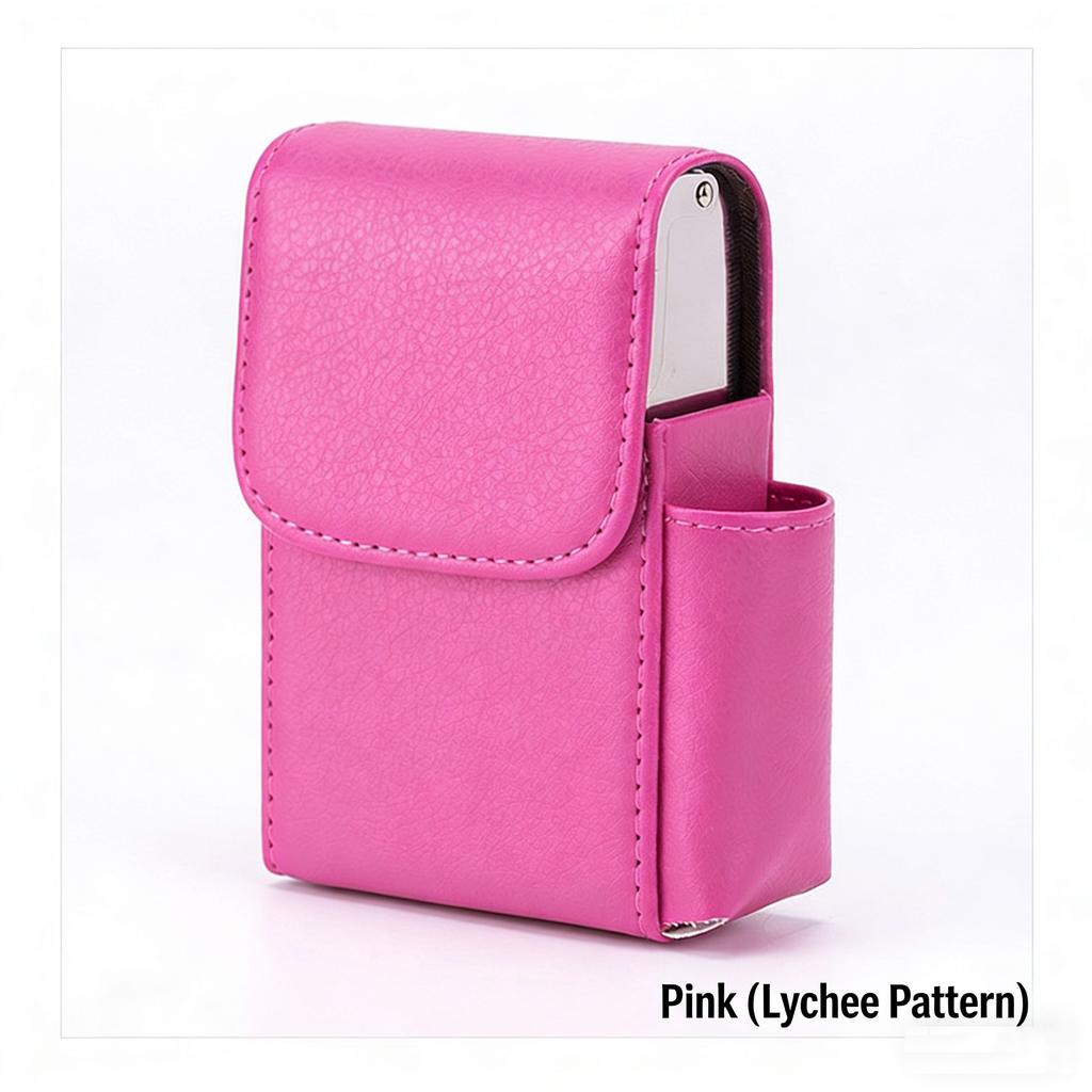 Portable PU Leather Cigarette Case Cover Gas Lighter Holder Box Waist Pocket Pack Belt Bag Smoking Accessories Gadgets for Men