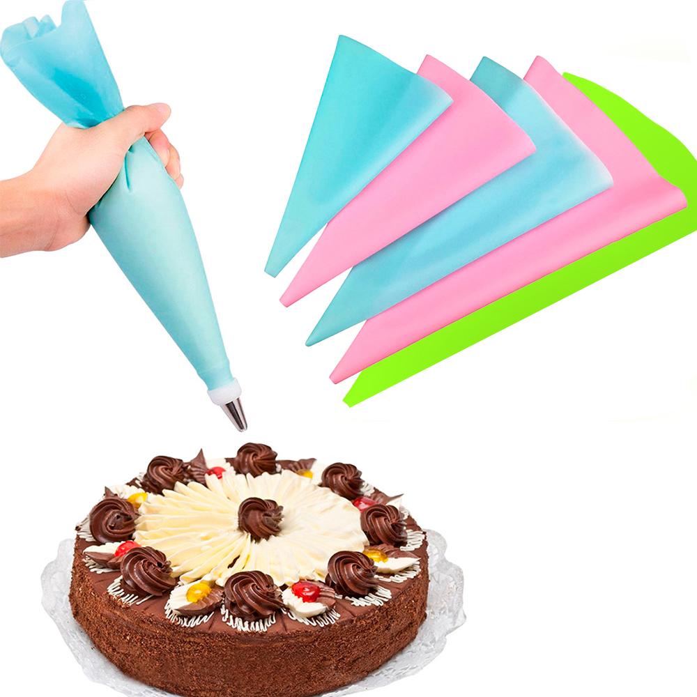 1pc Gadgets de cuisine Crème Pâtisserie Sac Accessoires de pâtisserie Bricolage Décoration de gâteau Qualité alimentaire Eva Poches à douille réutilisables
