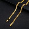 Temu 18K Gold Imitation 4MM Plated Flat Necklace - Popular Jewelry for Men & Women