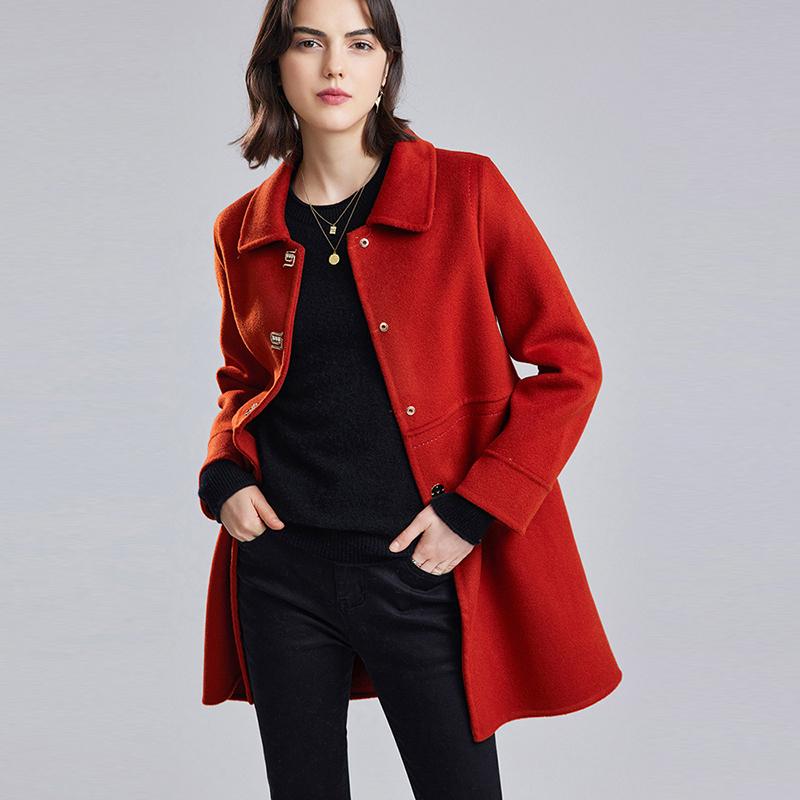 Women Wool Coat 100% Wool MODERN NEW SAGA Autumn Woolen Coat Winter Wool Overcoat Women Cashmere Long Jackets