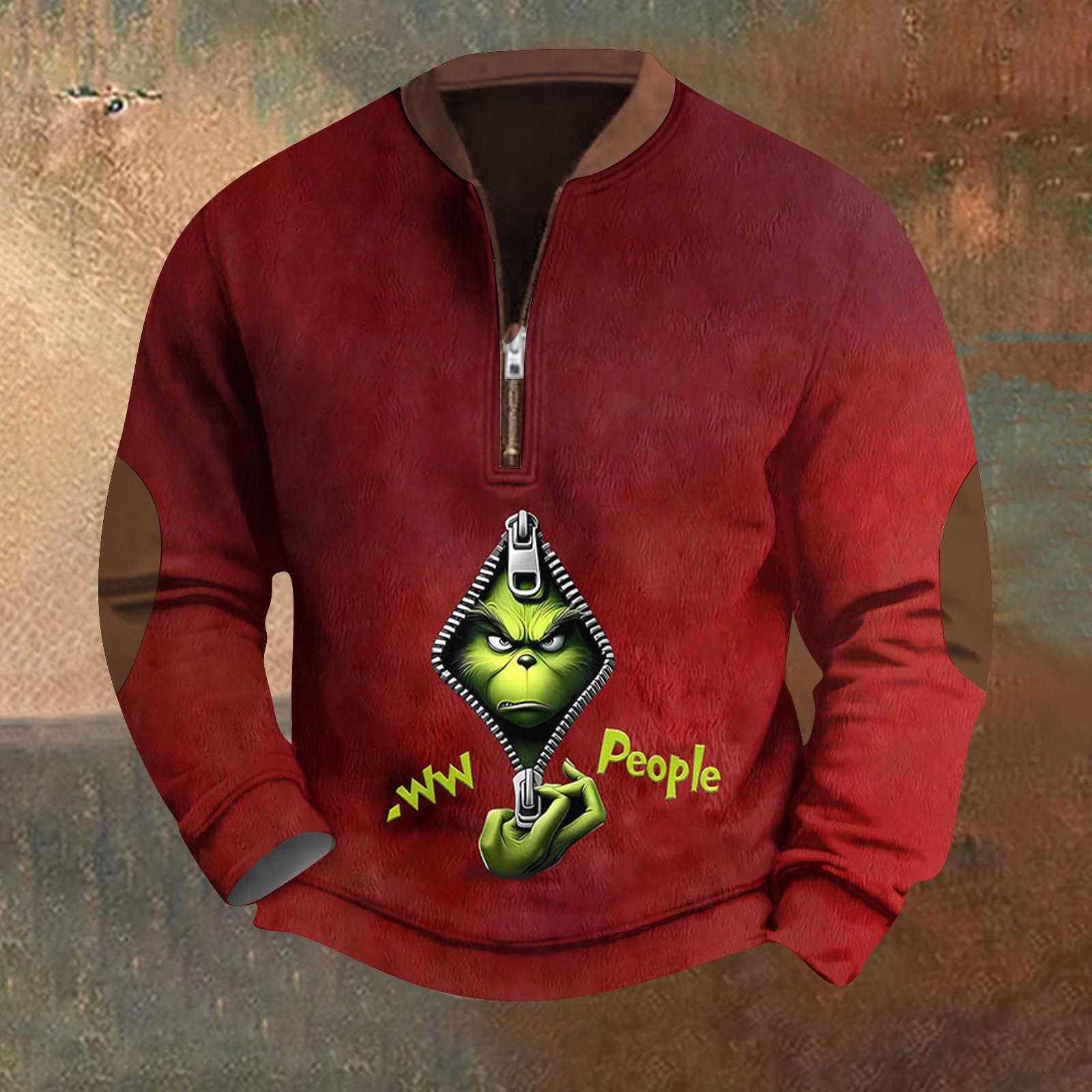 

Мужская повседневная толстовка в стиле ретро с градиентным принтом XXL винный