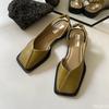Summer style Baotou cool breathable casual single shoes for women simple comfortable square toe low top sandals