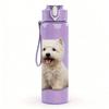 1PC Westie White Terrier 750ml Color Plastic Sports Water Bottle Leakproof Flip Straw Lid Suitable for Sports Office Home Use