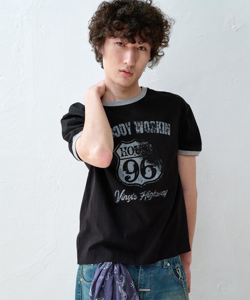 THEVINYLHOUSE Nobody Work Ringer Tee Black