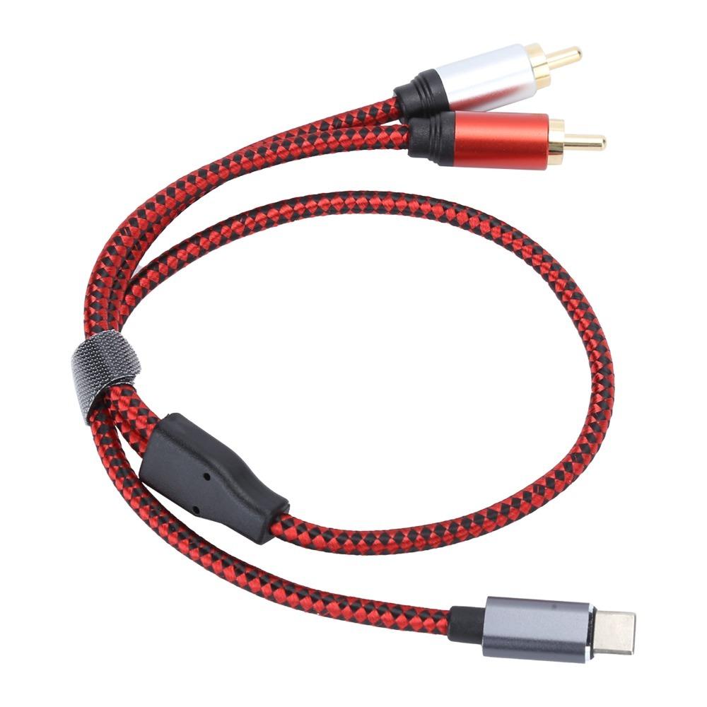 Gold Plating Type C Male To 2RCA Male Audio Cable Male To Male Y Splitter Cable Stereo System