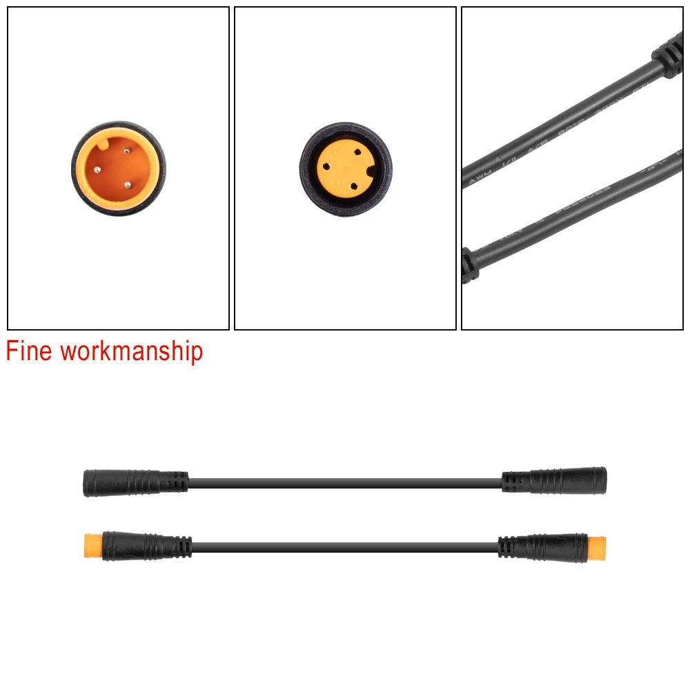 PE 3-pin Extension Cable Waterproof Electric Bicycle Wire Plug  Suitable for Electric Bicycle