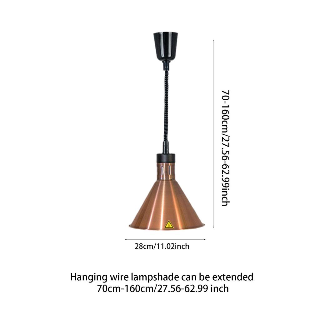 Buffet Heating Lamp Bulb Not Included Hanging Retractable Heat Lamp Food Heat Lamp for Cafeteria Fries Buffet Restaurant Chicken