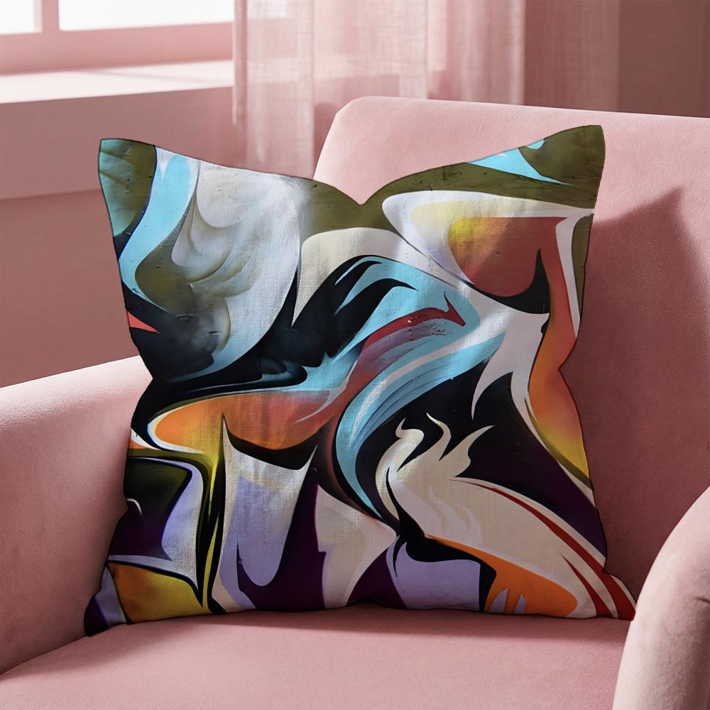 Street Graffiti Texture Cushion Cover MultiScene Pillow Cover for Home  Car  Reversible Soft  Durable for Daily Use