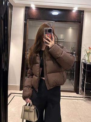 Down Cotton Puffer Jacket Women's Short Sleeve New Winter Thickened Student Cotton Coat Loose Bread Coat Outerwear
