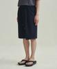MOO One-Pleat Bermuda Sweat Shorts - Navy