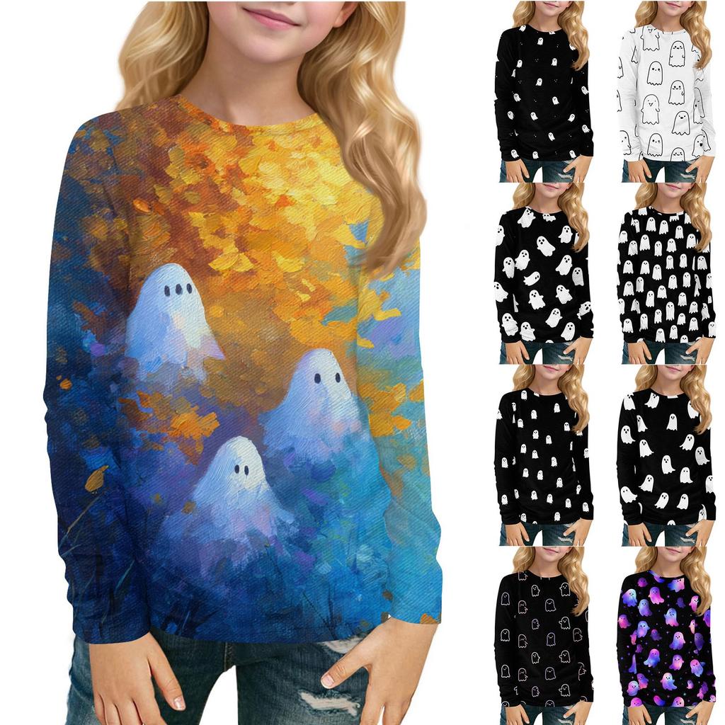 Children's Long-sleeved O-neck Top Printed Daily Casual