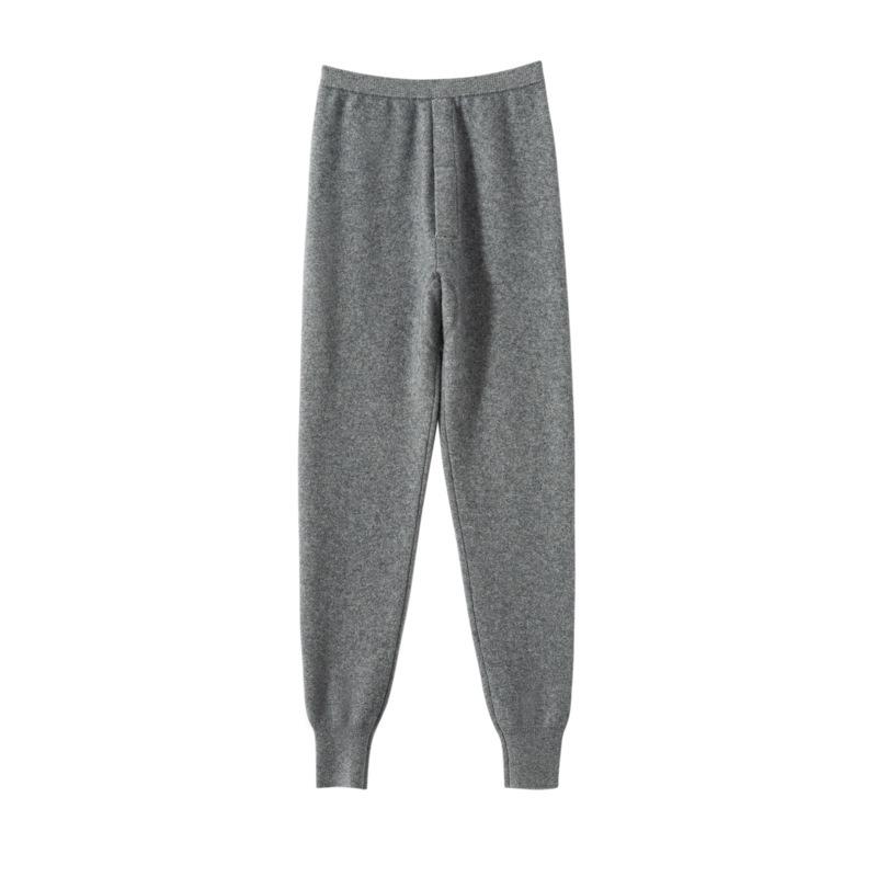 Men's Thick Knit Cashmere Leggings: Warm Stretch Inner Pants