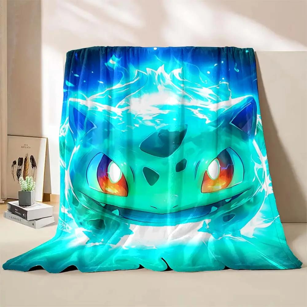Cute Pokémon Bulbasaur Print Blanket Children Adult Blanket Soft Warm for Bed Sofa Travel Cover Blanket Children's Luxury Gifts