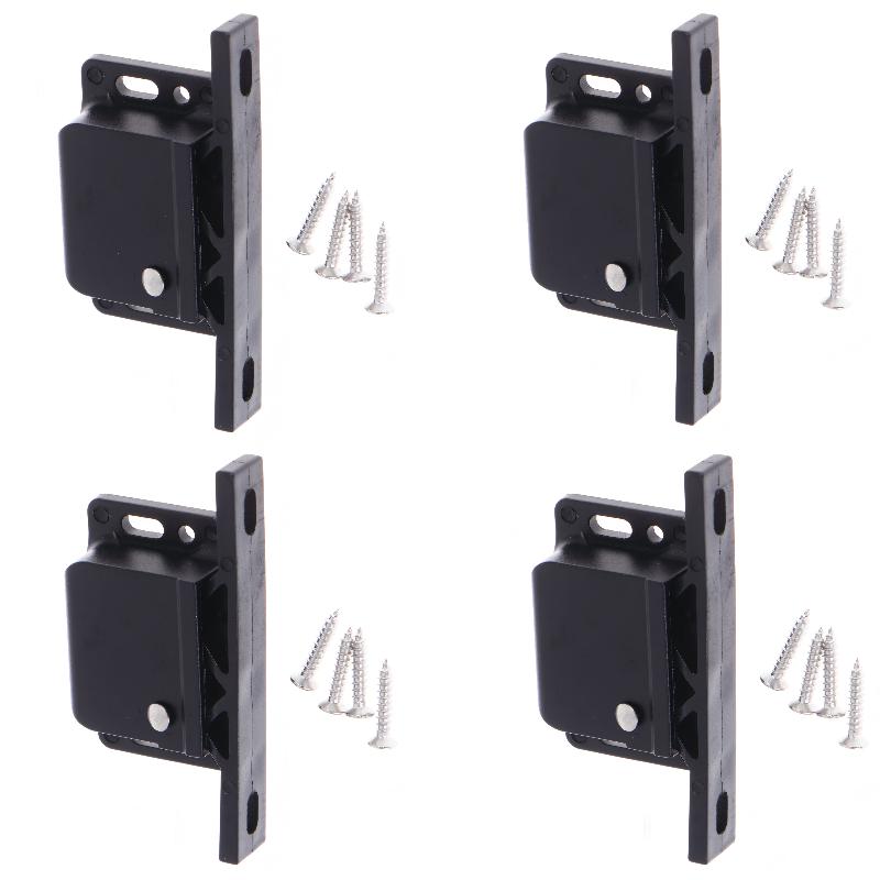 1 2 4er Set Push-Open Federhaken Schloss Schnalle Türfang ohne Griff Touch-Riegel für Küchen-Badezimmer-Schranktüren DIY Zubehör